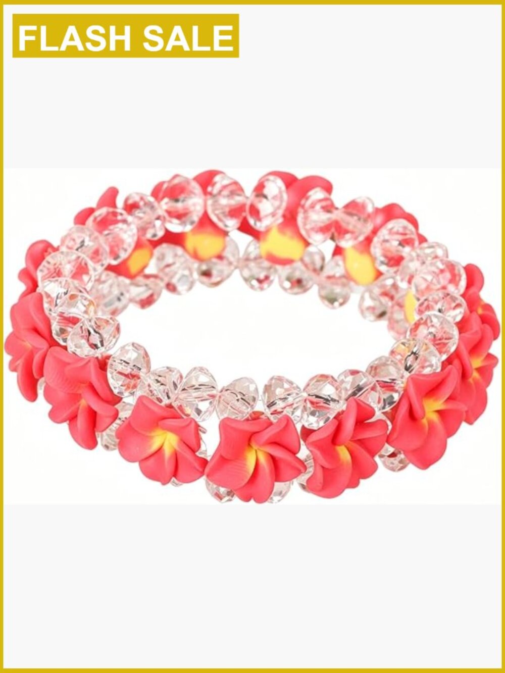Handmade Crystal Beaded Wrap Bracelet Irregular Chunky Summer Hawaii Beach